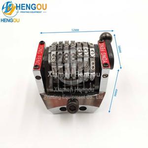 Máquina de numeración de 7 dígitos 18,9 Vertical hacia atrás 098765... Los últimos tres bits pueden máquina de numeración GTO ajustable