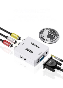 1080P Mini AV to <strong>VGA</strong> to AV RCA Converter with 3.5mm Audio AV2VGA VGA2AV CVBS Adapter for PC to HD TV Convert NTSC PAL SXGA