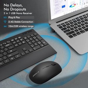 Teclado silencioso y ratón inalámbrico de 2,4G, conjunto combinado de mini teclado de tamaño completo para ordenador, portátil y PC de escritorio - Product Image 3
