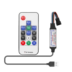 USB WS2813 WS2815 Мини Смарт RGBIC светодиодные полосы контроллер 4PIN 2048 пикселей 14 клавиш DIY RF пульт дистанционного управления - Product Image 1