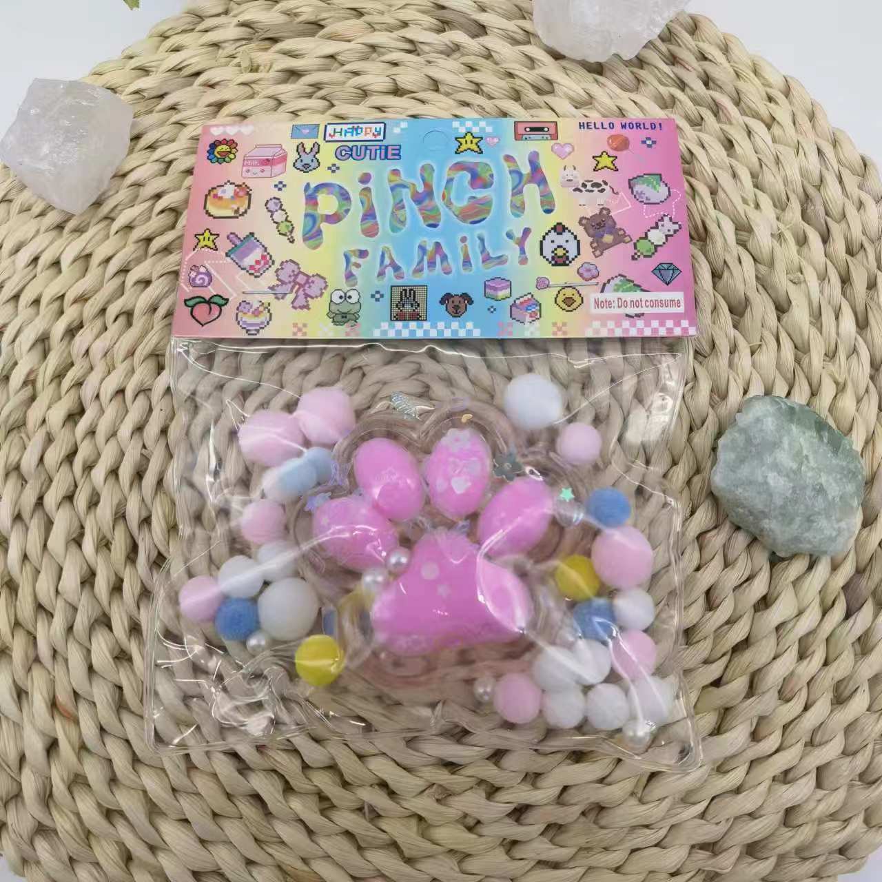 colorful 6-pink crystal big cat claw