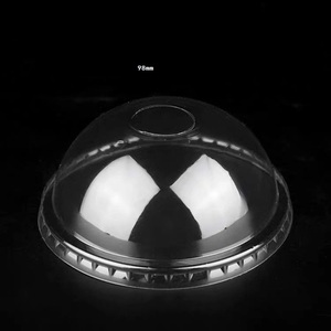 8 10 12 14 16 20 24OZ 98mm צוואר מותאם אישית הדפסת PE כוס למשקאות קרים עם כיפה מכסים שטוח מכסי פלסטיק חד פעמי כוסות