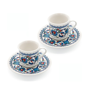 ชุดถ้วยกาแฟตุรกีพร้อมจานรองและที่วางแก้ว2ชิ้นสำหรับโฮมออฟฟิศ - Product Image 1