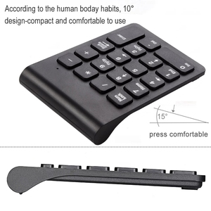 Teclado numérico inalámbrico, teclado Digital de 18 teclas para contador de cuentas, portátil, tabletas de tamaño pequeño de 2,4 GHz