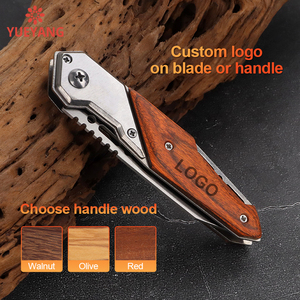 Yueyang tùy chỉnh EDC <span class=keywords><strong>C</strong></span>ông <span class=keywords><strong>C</strong></span>ụ Ngoài Trời Survival Pocket Knife với gỗ Inlay xử lý và nylon vỏ bọ<span class=keywords><strong>c</strong></span> lưỡi thép không gỉ - Product Image 2
