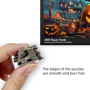Proveedor personalizado cartón papel <span class=keywords><strong>Halloween</strong></span> rompecabezas 1000 piezas paisaje rompecabezas juego para adultos - Product Image 5