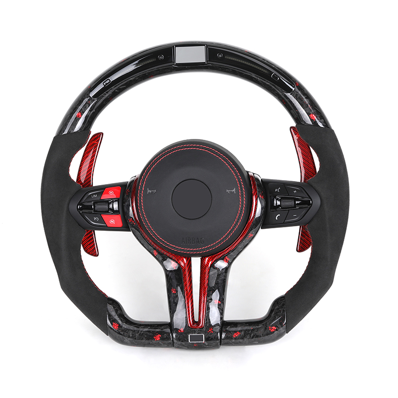 Half Alcantara+Red Forged Carbon+LED