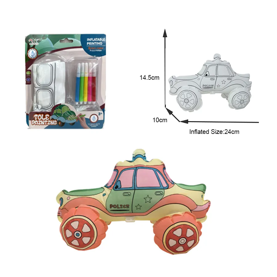 Brinquedos para colorir OEM brinquedos educativos DIY para crianças apresenta carros de corrida kits infláveis de atividades de pintura para crianças conjuntos de desenhos de carros