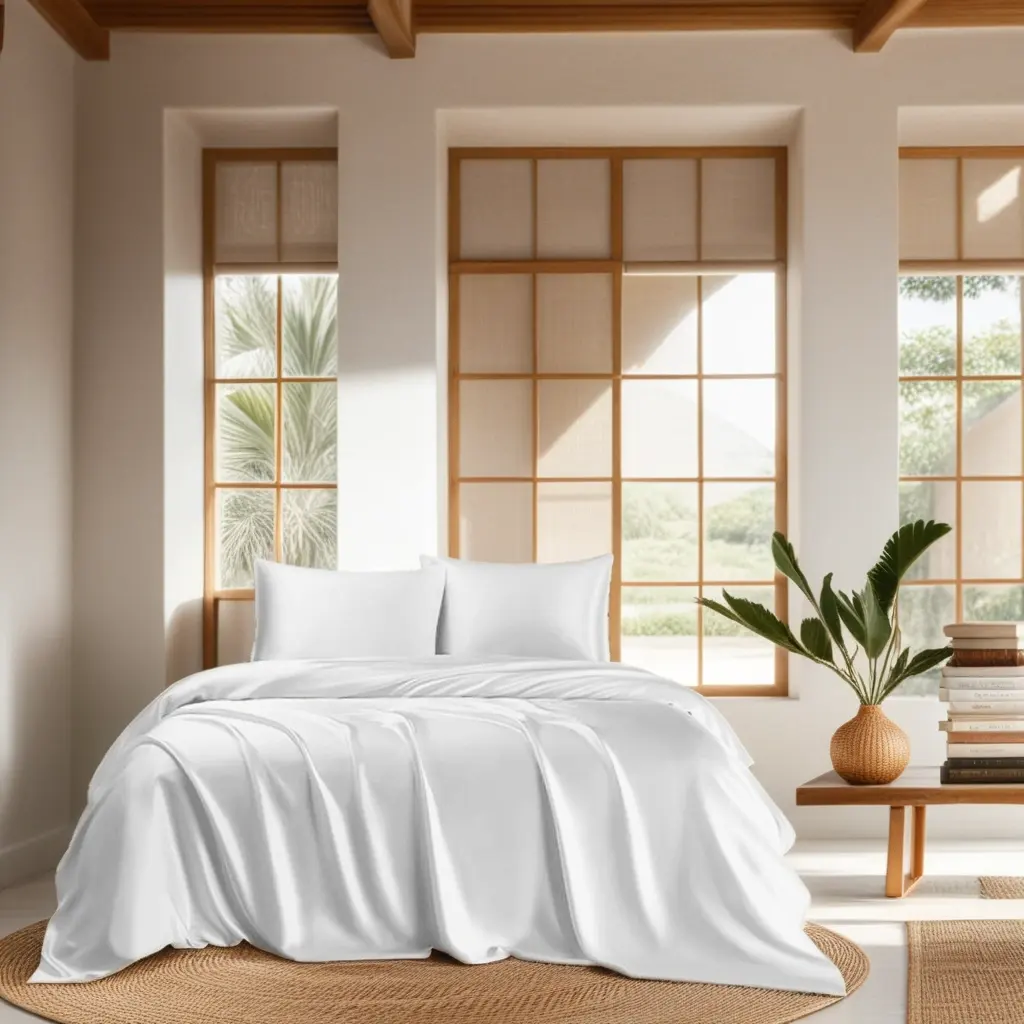 Conjuntos de edredom luxuosos de seda pura de seda branco Mulberry conjunto de cama de casamento