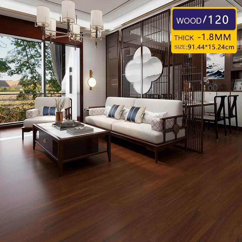 ZHIHAI factory wood texture plank self adhesive anti-scratched indoor plastic laminate flooring