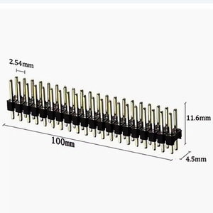 Cabezal GPIO macho de 2x20 pines para Raspberry Pi Zero, Conector recto de doble fila para kits de módulos de Sensor, modelo #66022