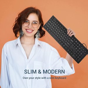 Low Profile Chiclet <strong>Keys</strong> Full Size <strong>Computer</strong> Wired <strong>Keyboard</strong> , Plug Play USB <strong>Keyboard</strong> for Windows Mac PC Laptop - Product Image 5