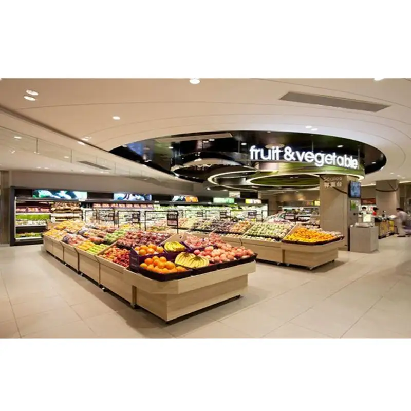 Large Supermarket Fruit Shop Interior Design Customized Grocery Store Interior Decoration Modern Decoration For Retail Shops