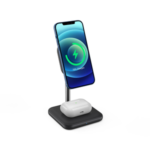 デスク2 In 1 15 W高速ワイヤレス充電ドック2 In One Qi電話スタンドステーションApple WatchおよびIphone用ワイヤレス充電器 - Product Image 3