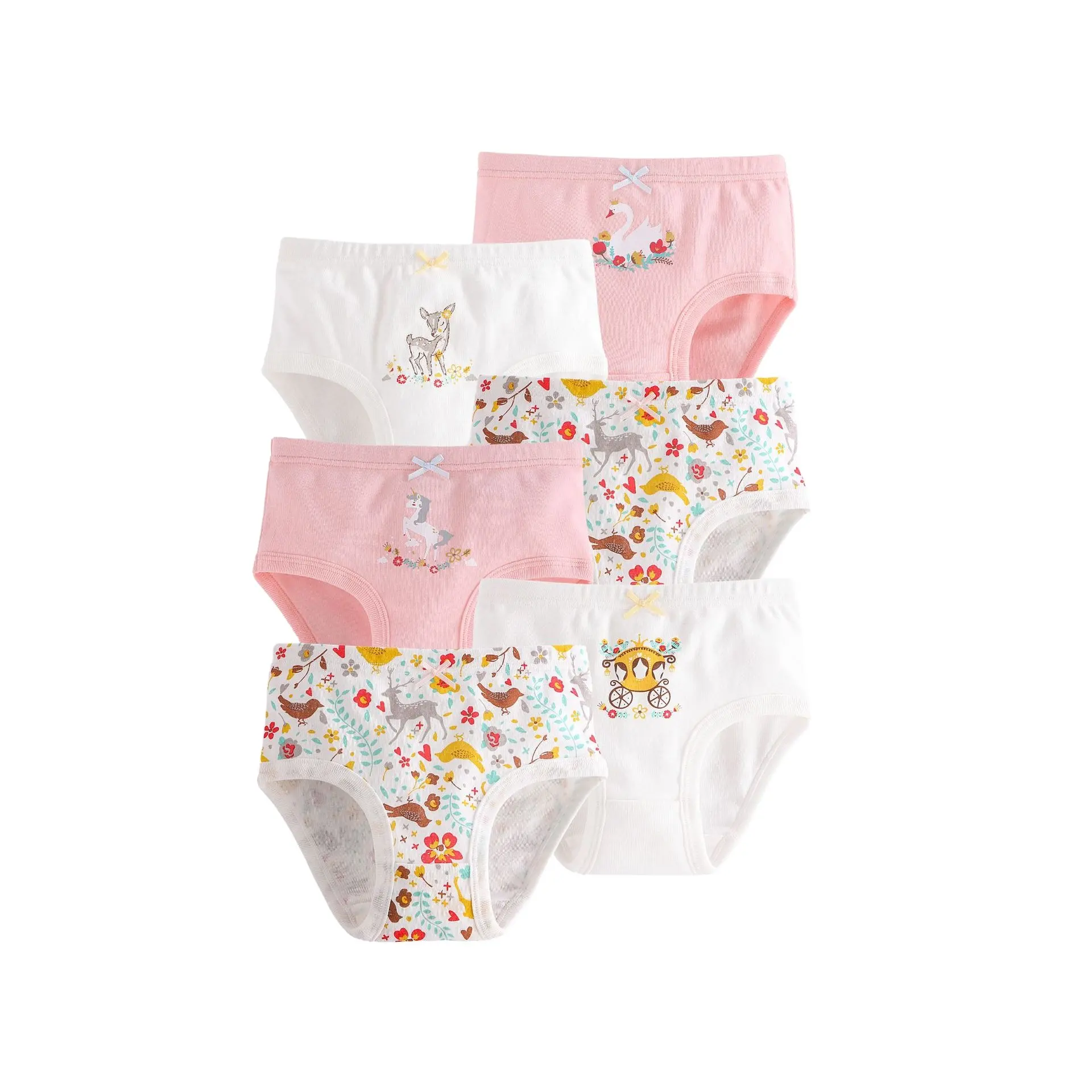 LF Crianças Meninas Briefs 6-pack Roupa Interior Adorável Impressão Bonito Algodão Macio Calcinha Thongs Para Crianças