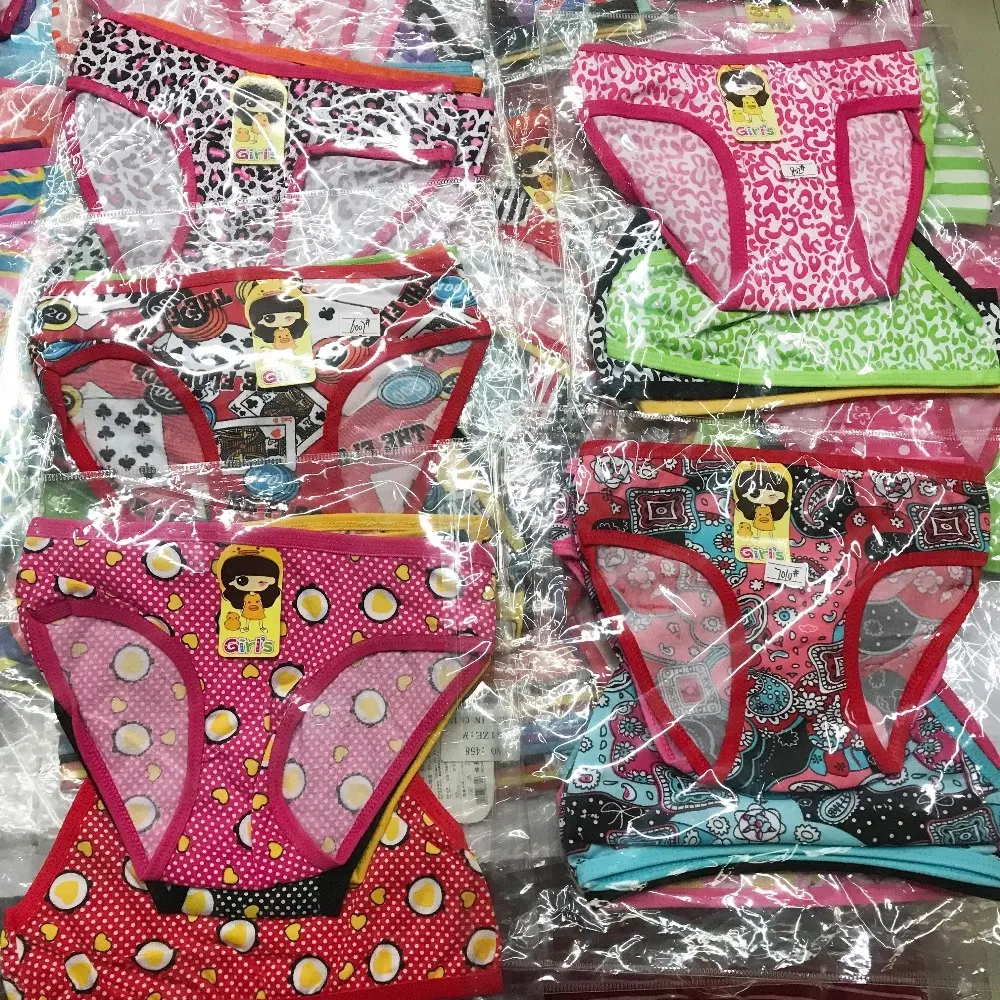 0.15 USD NK021 China Yiwu barato seda leite breve roupa interior das meninas para a menina 3 anos de idade