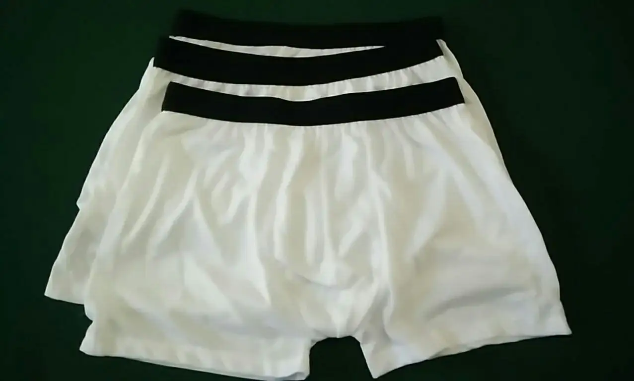 Sublimação em branco branco poliéster homens boxer shorts com preto macio cintura underwear para Dia dos Namorados