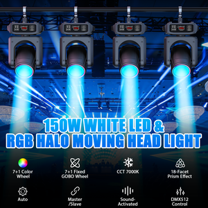 Luci Mobili da Palco 150W con 18 Prismi, Luci Gobo LED Mobili per DJ, Illuminazione per Feste, Discoteche, Spettacoli DMX512, Club, Matrimoni - Product Image 2