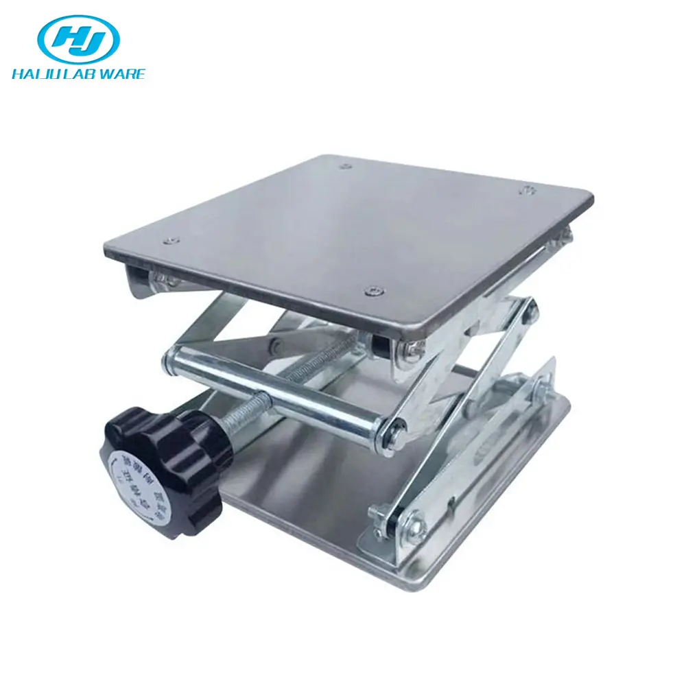 HAIJU LAB 150x 150mm 6x6 "小型手動ステンレス鋼リフティングプラットフォーム/実験室用テーブル