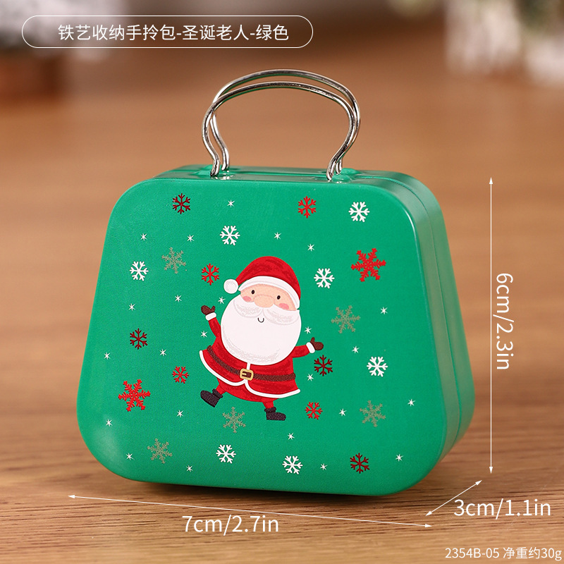 2354B-05 Sac à main de rangement en fer forgé - Père Noël - Vert