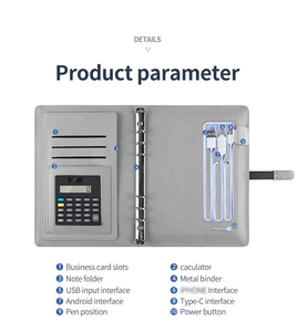 热卖真皮笔记本电脑Powerbank USB闪存笔记本，带Powerbank定制Powerbank笔记本 - Product Image 6