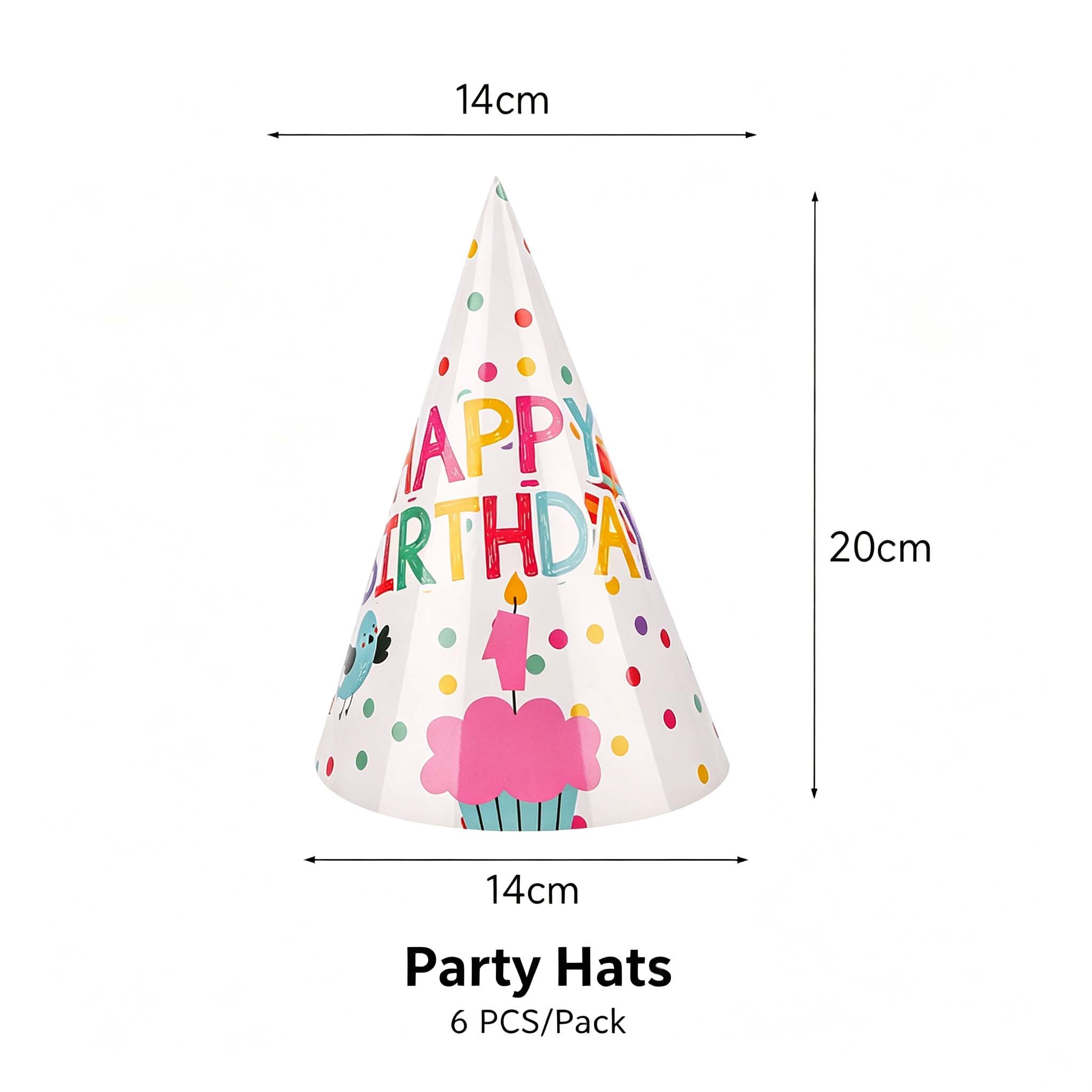 6 chapeaux d'anniversaire