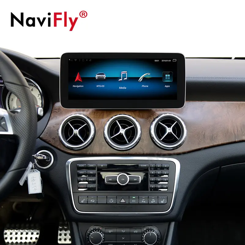 NaviFly 4 + 64G 10,25 pulgadas Android 9,0 reproductor de dvd del coche de video del coche para Mercedes Benz clase X156 2013-2015 NTG 4,5 navegación gps