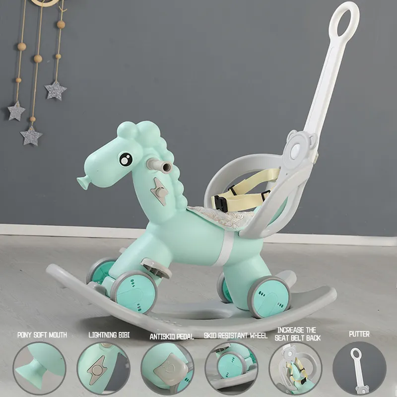 Produk Baru Mainan Anak Kuda Anak Scooter Plastik Perosotan Hewan Taman Kanak-kanak