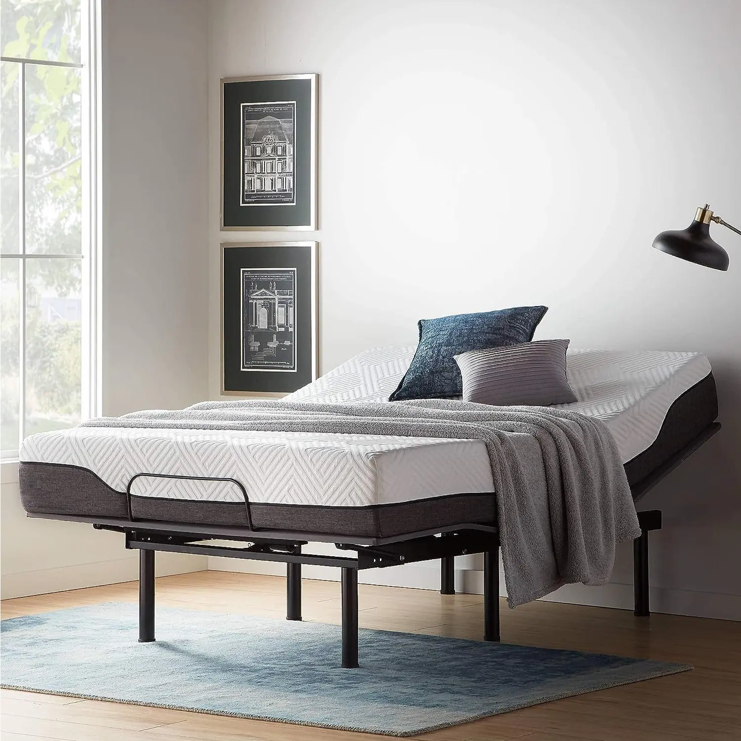 बेडरूम के लिए आधुनिक बेड डिज़ाइन एडजस्टेबल क्वीन साइज़ रिमोट इलेक्ट्रिक बेड