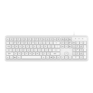 Keywinサマーストック104キーブラックホワイトオフィスワイヤードキーボードフルサイズUSB1.35m PVCワイヤードオフィスキーボードPCデスクトップ - Product Image 3