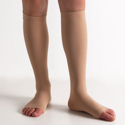 Chaussettes mi-mollet (bout ouvert) - pression secondaire - couleur chair