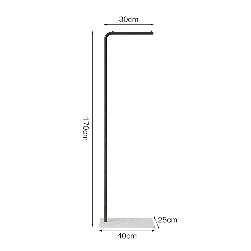 L-shaped (170) black stand with white base