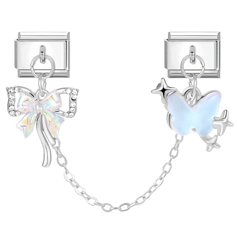 Steel-bottom double-hung-butterfly blue butterfly