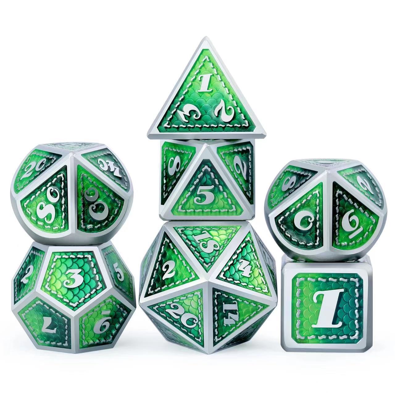 Écaille de dragon colorée vert-bleu
