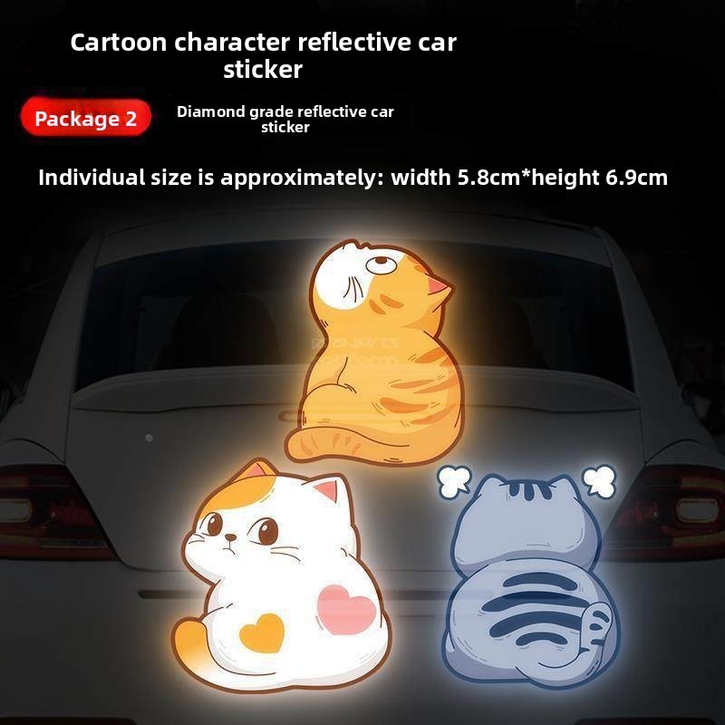 UV Reflective Stickers_Cute Fat Cat Set 2