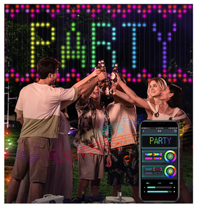 400 LED Pattern and Text Programmable Music Sync Smart LED Curtain Lights String con APP e Controller remoti - Product Image 3