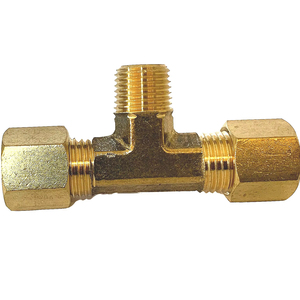 中国工厂1/8 3/16 1/4 5/16 3/8 1/2 5/8 1公2压缩三通连接黄铜配件 - Product Image 3