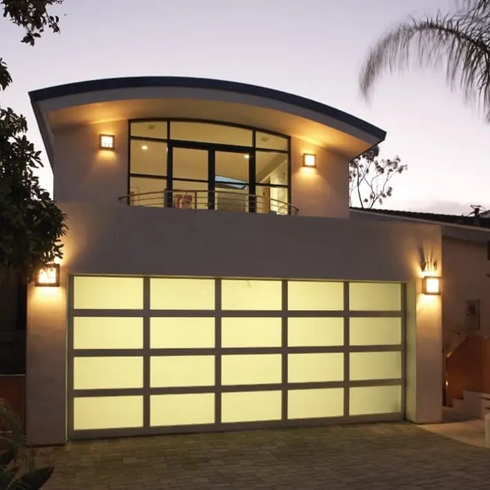 Full glass garage door at low price, simple atmosphere