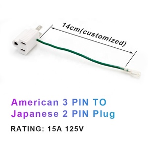 PSE for Certified TP <strong>755</strong> Standard Japanese Power <strong>Socket</strong> Adapter 2PIN to US 3 PIN Converter with Grounding Line Electrical Plug - Product Image 3