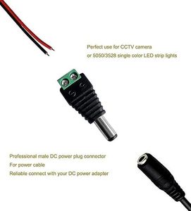 DAJIANG OEMカスタマイズ12V 5A DCパワープラグコネクタ5.5mm X 2.1mmジャックLEDストリップ用防犯カメラパワージャックケーブル - Product Image 2