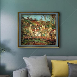 Ngôi làng mái đỏ của Camille Pissarro trong mùa đông ấn tượng sinh sản in phong cảnh in kỹ thuật số khung thân thiện với môi trường - Product Image 2