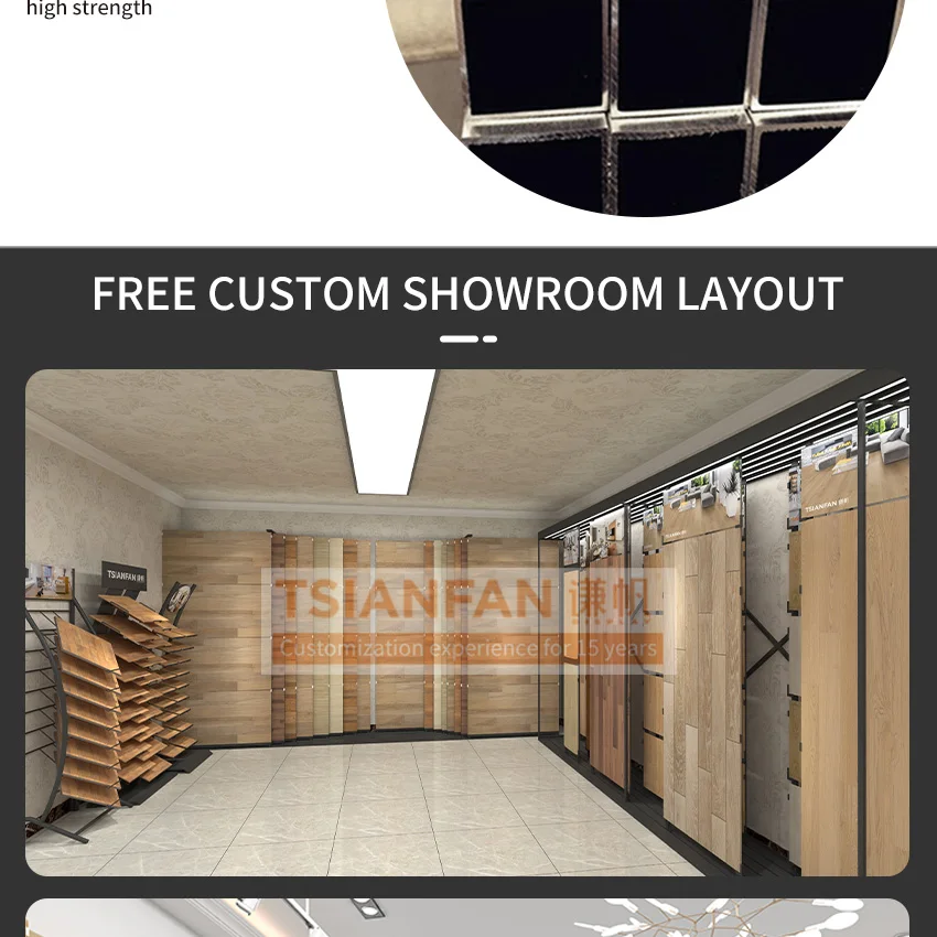 Tsianfan Rotate Hardwood Flooring Display Stand Manufacturers Wood Floors Oak Laminate Wood Flooring Display Rack Tile Showroom
