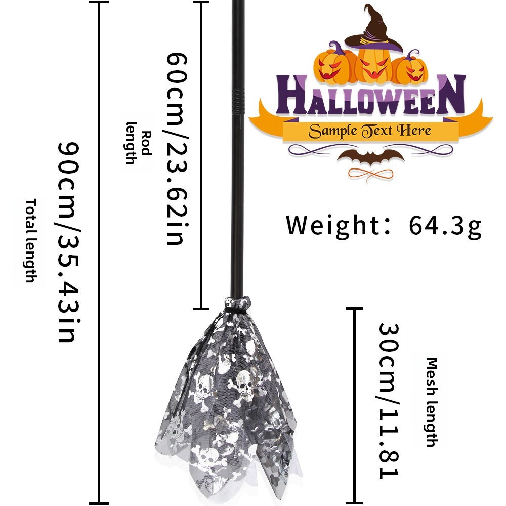 Silver skull broom
