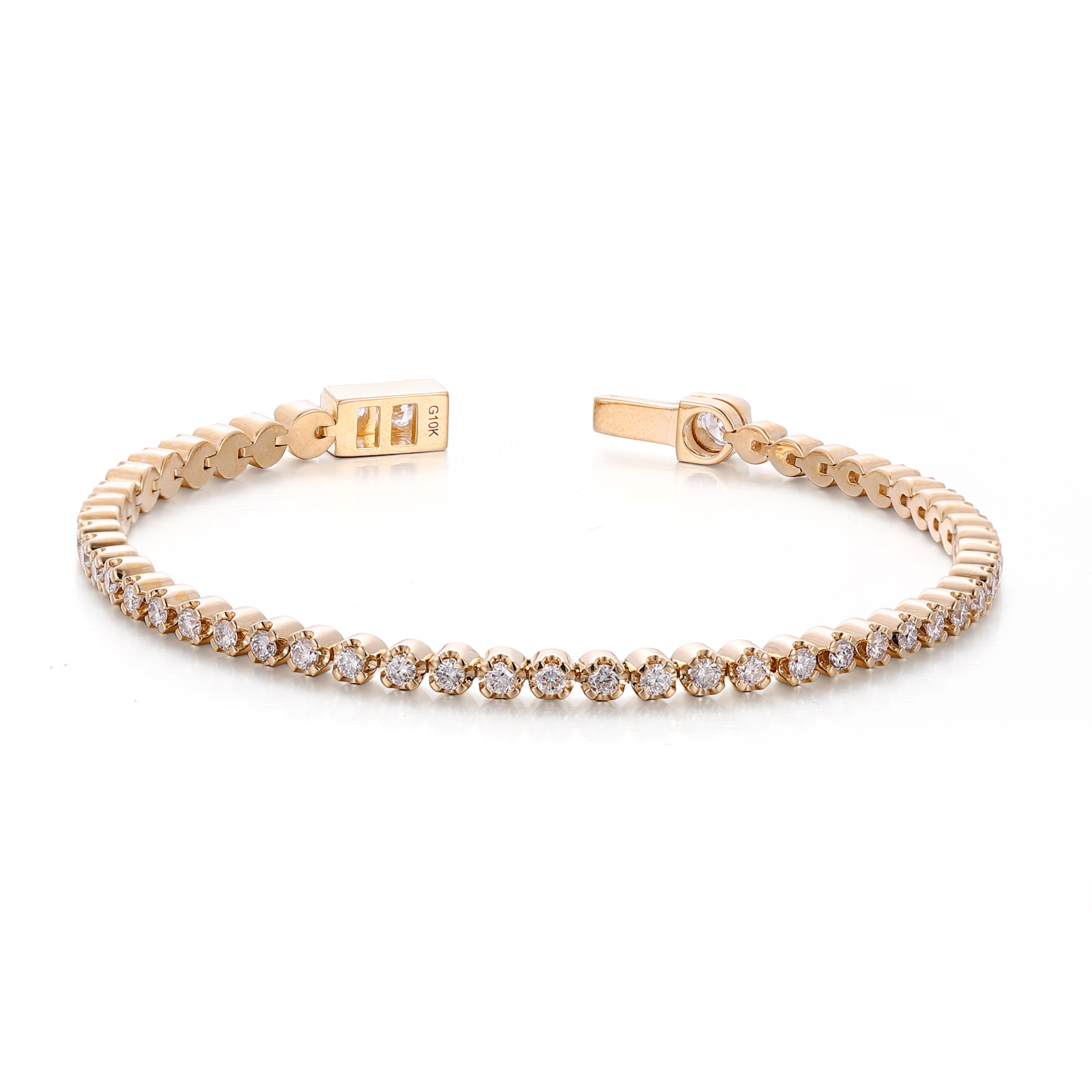 Real solid 14k gold lab diamond bracelet