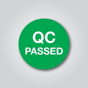30mm Diameter Green &quot;<strong>QC</strong> Passed&quot; <strong>Label</strong> Stickers Quality Control <strong>Labels</strong> for Quality Assurance Program