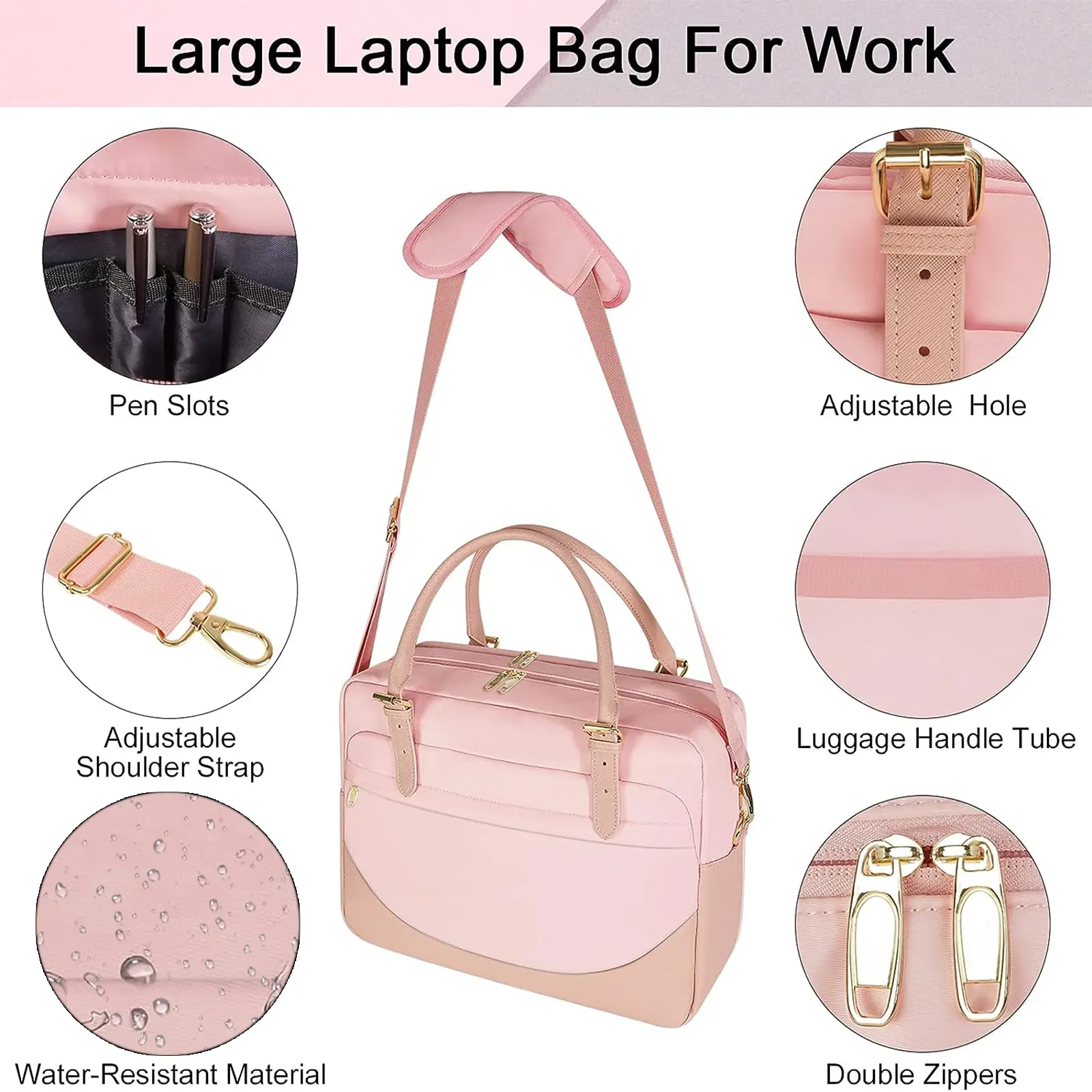 女性のためのカスタムロゴサイズの高品質ラップトップバッグをサポート15.6インチコンピューターブリーフケーススリーブスリングケース