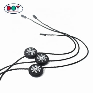 <strong>Custom</strong> Embossed Logo Black Plastic Nylon Hang <strong>Tag</strong> <strong>String</strong> for Garment - Product Image 5