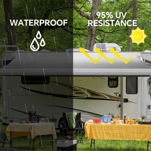 Homful Euro-Phong Cách Của Nhãn Hiệu Motorhome Mái Hiên 460G Nhiệm Vụ Nặng Nề Không Thấm Nước PVC Vải <span class=keywords><strong>RV</strong></span> Caravan Camper Mái Hiên - Product Image 3