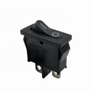 10A250V 2PミニロッカースイッチSPSTサイズ10 * 21mm黒ボタンスイッチ - Product Image 1