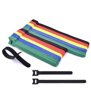 定制尼龙钩环管理带双面彩色背靠背可调尼龙钩环松紧带 - Product Image 4